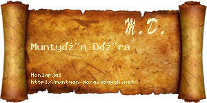 Muntyán Dóra névjegykártya